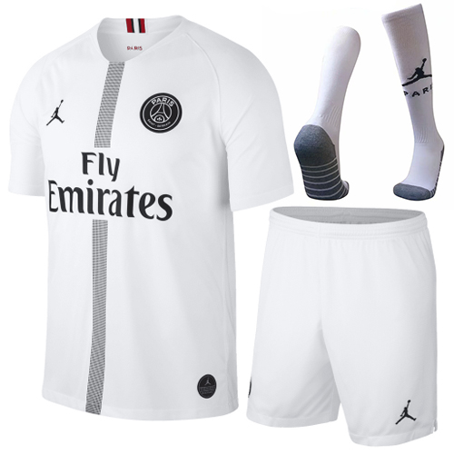 PSG 18/19 3rd White Soccer Sets (Shirt+Shorts+Socks)